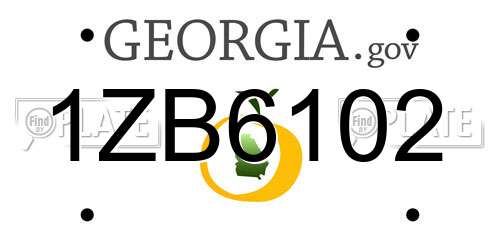 1ZB6102 Georgia License Plate