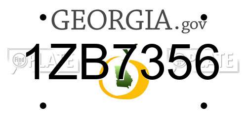 1ZB7356 Georgia License Plate