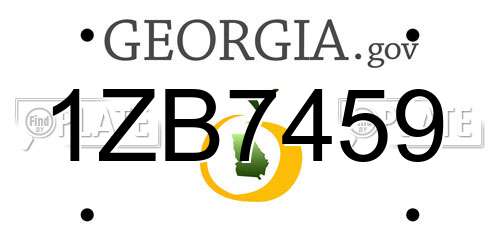 1ZB7459 Georgia License Plate