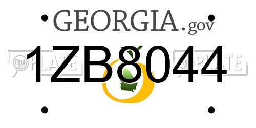 1ZB8044 Georgia License Plate