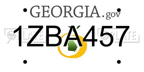 1ZBA457 Georgia License Plate