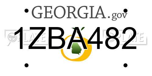 1ZBA482 Georgia License Plate