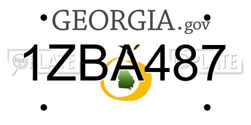 1ZBA487 Georgia License Plate