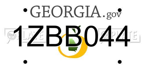 1ZBB044 Georgia License Plate
