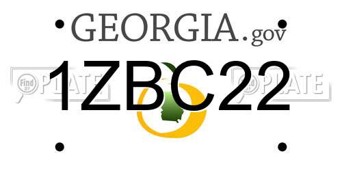 1ZBC22 Georgia License Plate