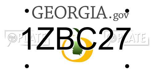 1ZBC27 Georgia License Plate