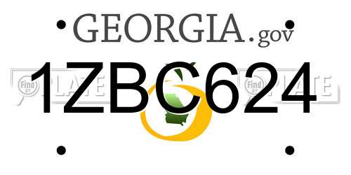 1ZBC624 Georgia License Plate