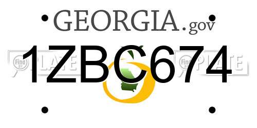 1ZBC674 Georgia License Plate