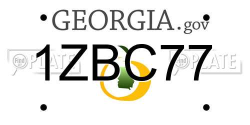 1ZBC77 Georgia License Plate