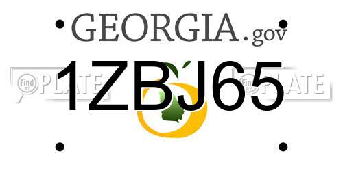 1ZBJ65 Georgia License Plate