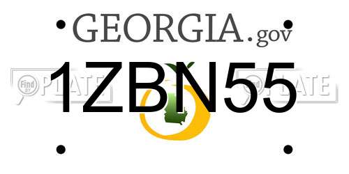 1ZBN55 Georgia License Plate