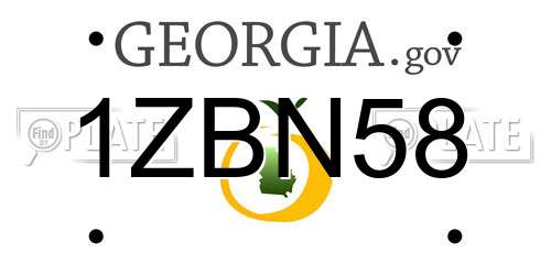 1ZBN58 Georgia License Plate