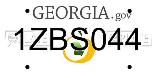 1ZBS044 Georgia License Plate