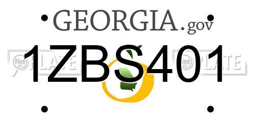 1ZBS401 Georgia License Plate