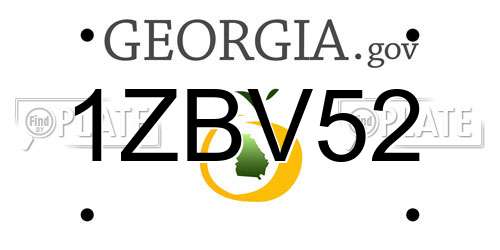 1ZBV52 Georgia License Plate