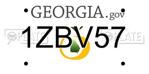1ZBV57 Georgia License Plate