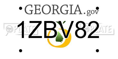 1ZBV82 Georgia License Plate