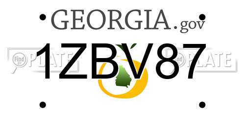 1ZBV87 Georgia License Plate