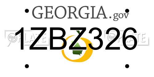 1ZBZ326 Georgia License Plate