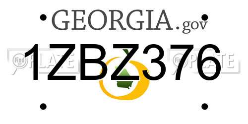 1ZBZ376 Georgia License Plate