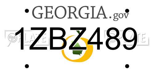1ZBZ489 Georgia License Plate