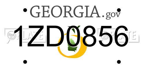 1ZD0856 Georgia License Plate