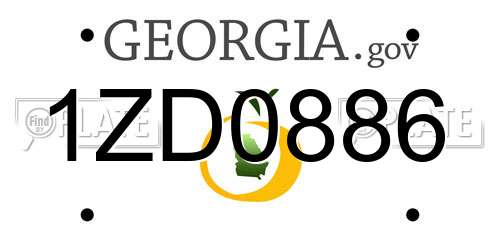 1ZD0886 Georgia License Plate