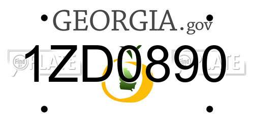 1ZD0890 Georgia License Plate