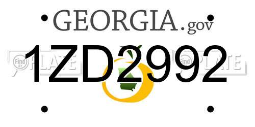 1ZD2992 Georgia License Plate