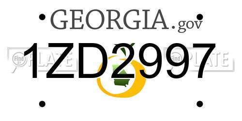 1ZD2997 Georgia License Plate