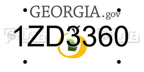 1ZD3360 Georgia License Plate