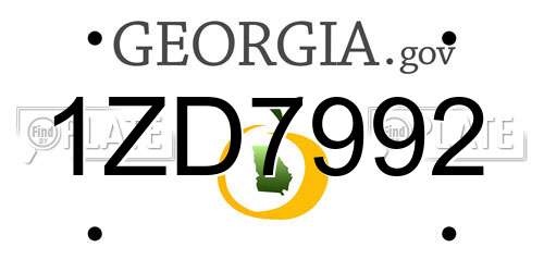 1ZD7992 Georgia License Plate