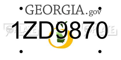 1ZD9870 Georgia License Plate
