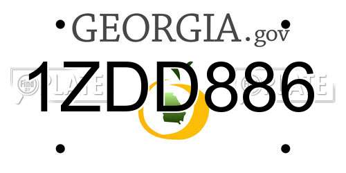 1ZDD886 Georgia License Plate