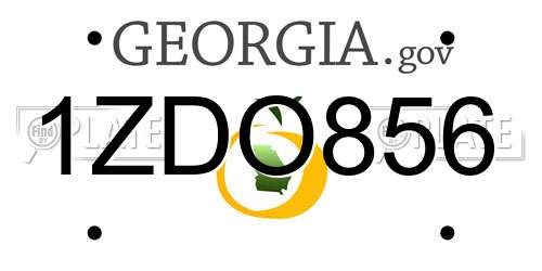 1ZDO856 Georgia License Plate