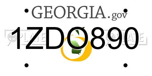 1ZDO890 Georgia License Plate