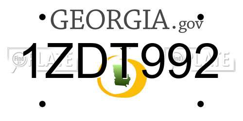 1ZDT992 Georgia License Plate