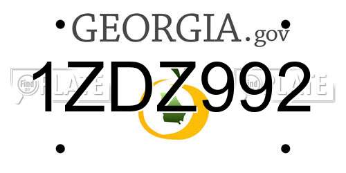 1ZDZ992 Georgia License Plate