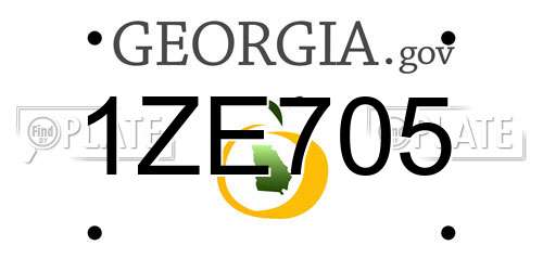1ZE705 Georgia License Plate