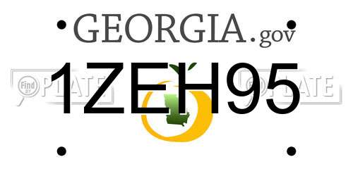 1ZEH95 Georgia License Plate