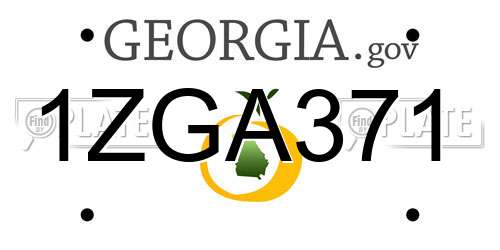 1ZGA371 Georgia License Plate