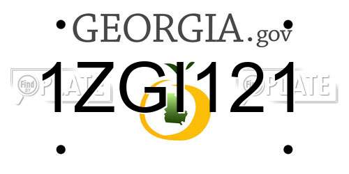 1ZGI121 Georgia License Plate
