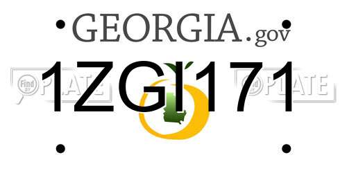 1ZGI171 Georgia License Plate