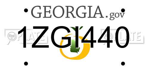 1ZGI440 Georgia License Plate