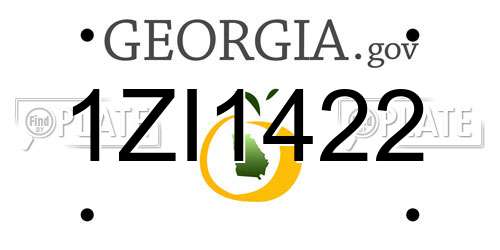 1ZI1422 Georgia License Plate
