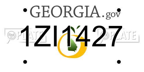 1ZI1427 Georgia License Plate