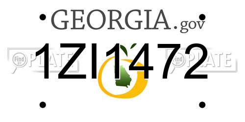 1ZI1472 Georgia License Plate