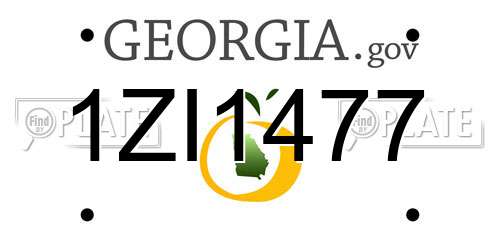 1ZI1477 Georgia License Plate