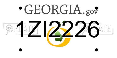 1ZI2226 Georgia License Plate