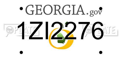 1ZI2276 Georgia License Plate